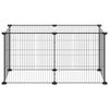 vidaXL Jaula para mascotas de 8 paneles acero negro 35x35cm