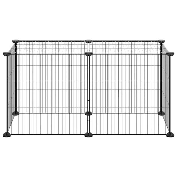 vidaXL Jaula para mascotas de 8 paneles acero negro 35x35cm