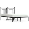 vidaXL Estructura cama sin colch&oacute;n con cabecero metal negro 135x190 cm