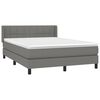 vidaXL Cama box spring con colch&oacute;n tela gris oscuro 140x200 cm