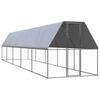 vidaXL Jaula gallinero de exterior de acero galvanizado 2x10x2 m