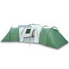 vidaXL Tienda de campa&ntilde;a familiar igl&uacute; 12 personas impermeable verde