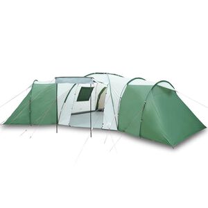 vidaXL Tienda de campa&ntilde;a familiar igl&uacute; 12 personas impermeable verde