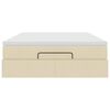 vidaXL Estructura de cama otomana con colch&oacute;n tela crema 140x200cm