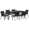 vidaXL Conjunto de Comedor de Jard&iacute;n 7 pcs Negro y Gris