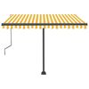 vidaXL Toldo de pie autom&aacute;tico amarillo y blanco 300x250 cm