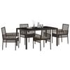vidaXL Conjunto de Comedor de Jard&iacute;n 5 pcs Marr&oacute;n rat&aacute;n sint&eacute;tico