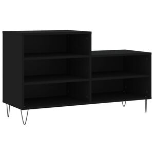 vidaXL Zapatero madera contrachapada negro 102x36x60 cm