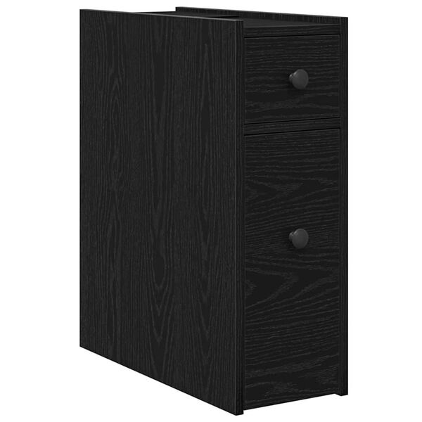 vidaXL Juego de muebles de ba&ntilde;o Roble Negro 80 x 18 x 60 cm