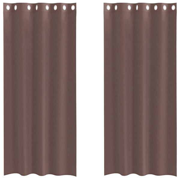 vidaXL Cortinas de gasa con ojales 2 uds marr&oacute;n 140x245 cm