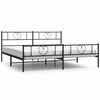 vidaXL Estructura cama sin colch&oacute;n con estribo metal negro 193x203 cm