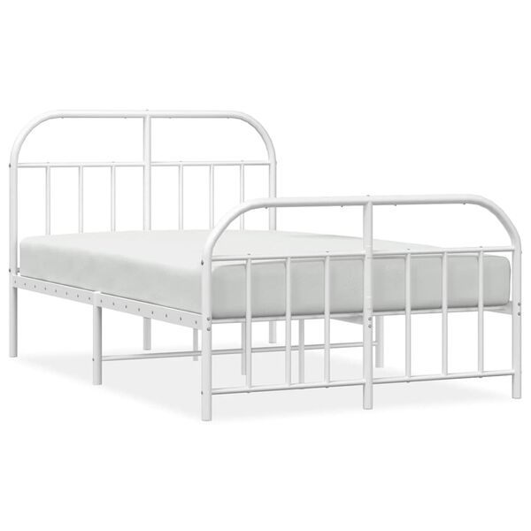 vidaXL Estructura cama sin colch&oacute;n con estribo metal blanco 120x200 cm