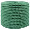 vidaXL Cuerda de algod&oacute;n 12 mm 250 m Verde 100% Algod&oacute;n