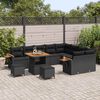 vidaXL Conjunto de sof&aacute;s de jard&iacute;n 13 pcs Negro rat&aacute;n sint&eacute;tico