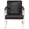 vidaXL Sill&oacute;n de cuero aut&eacute;ntico negro 60x73x77 cm