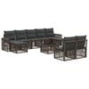 vidaXL Conjunto de sof&aacute;s de jard&iacute;n 10 uds. Gris y Gris Oscuro