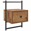 vidaXL Armario de Noche con caj&oacute;n 2 pcs Madera vieja 35 x 30 x 51 cm