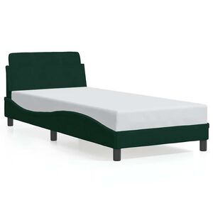 vidaXL Estructura de cama Dover terciopelo verde oscuro 90x200cm