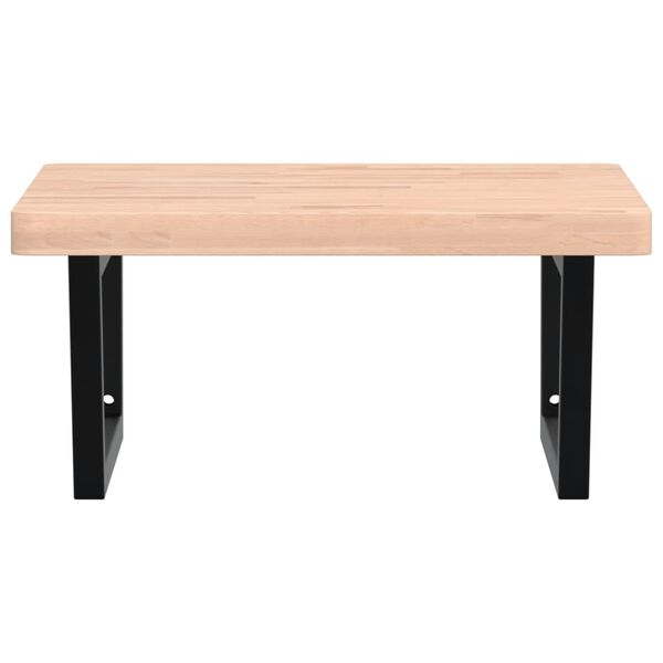 vidaXL Estante de lavabo de pared de acero y madera maciza de haya