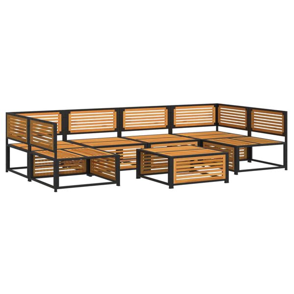 vidaXL Set de sof&aacute;s de jard&iacute;n con cojines 7 pzas madera maciza acacia