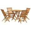 vidaXL Juego de comedor para jard&iacute;n 5 piezas madera maciza teca
