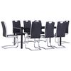 vidaXL Juego de comedor 9 piezas cuero sint&eacute;tico negro