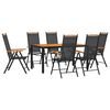 vidaXL Juego de comedor para jard&iacute;n 7 piezas aluminio negro y marr&oacute;n