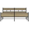vidaXL Estructura de cama sin colch&oacute;n metal roble Sonoma 200x200 cm