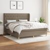 vidaXL Cama box spring con colch&oacute;n tela gris taupe 180x200 cm
