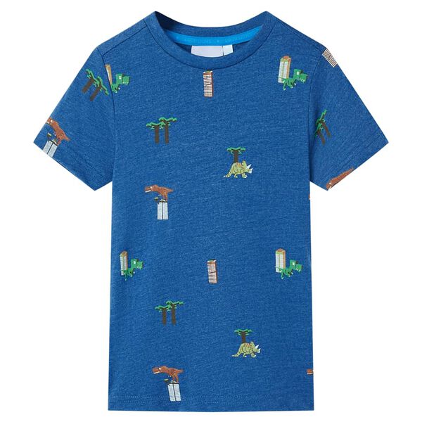 Camiseta infantil azul oscuro m&eacute;lange 92