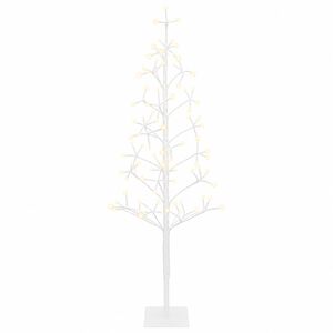 vidaXL &Aacute;rbol de Navidad con luces LED Blanco 18 x 18 x 120 cm Acero