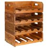 vidaXL Botelleros para 16 botellas 4 piezas madera maciza de caoba