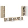 vidaXL Conjunto de mueble para TV de pared 4 pcs Roble Sonoma
