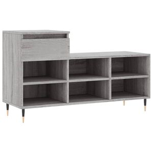 vidaXL Zapatero madera contrachapada gris Sonoma 102x36x60 cm
