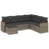vidaXL Set de sof&aacute;s de jard&iacute;n 7 piezas con cojines rat&aacute;n PE gris