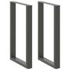 vidaXL Patas para mesa de bar en forma de U (2 unidades), antracita, 60 x (90-91) cm, acero