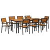 vidaXL Conjunto de Comedor de Jard&iacute;n 9 pcs Negro y marr&oacute;n
