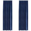 vidaXL Cortinas opacas 2 pcs Azul Oscuro 140 x 260 cm Terciopelo