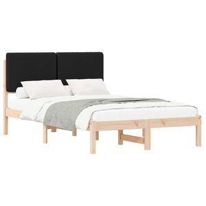 vidaXL Estructura de Cama con Cabecera Tapizada Negro 120 x 200 cm