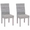 vidaXL Silla de comedor 2 uds. Rat&aacute;n Kubu y Madera de Caoba S&oacute;lida