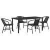 vidaXL Conjunto de Comedor de Jard&iacute;n 5 pcs Negro