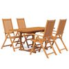 vidaXL Juego de comedor de jard&iacute;n 5 piezas madera maciza de acacia 120-170 cm