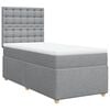 vidaXL Cama box spring con colch&oacute;n tela gris claro 100x200 cm