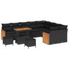 vidaXL Conjunto de sof&aacute;s de jard&iacute;n 12 uds. 12-N&uacute;mero de plazas Negro
