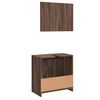 vidaXL Set de muebles ba&ntilde;o 2 pzas madera contrachapada marr&oacute;n roble