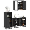 vidaXL Juego de muebles de ba&ntilde;o 3 pzas madera contrachapada negro