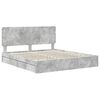 vidaXL Cama con almacenamiento con cabecera Gris Concreto 200 x 200 cm
