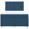 vidaXL Cama box spring con colch&oacute;n tela azul 160x200 cm