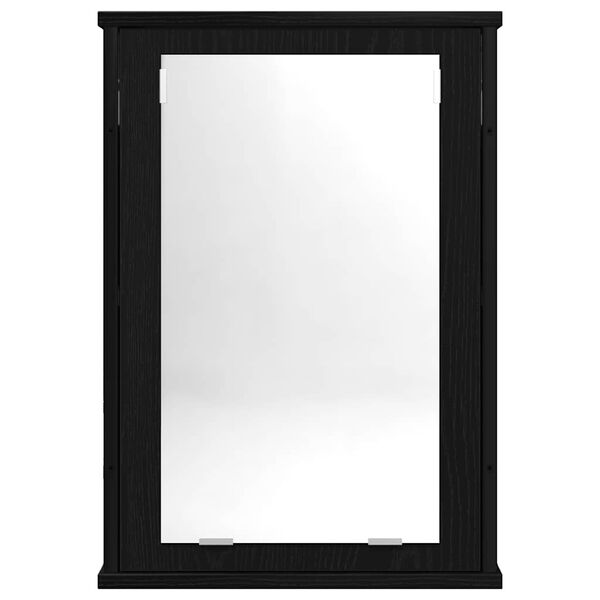 vidaXL Armario con espejo para baño de madera roble negro 42x12x60 cm