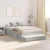 vidaXL Cama con almacenamiento con cajón Gris Concreto 120 cm